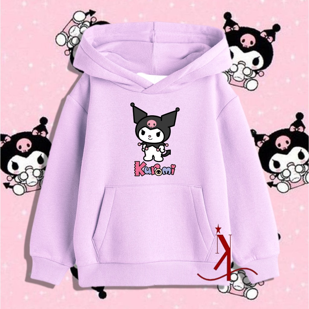 Jaket Hoodie Anak Kuromi Lucu - Hoodie Anak Karakter Kuromi - Hoodie Anak Perempuan