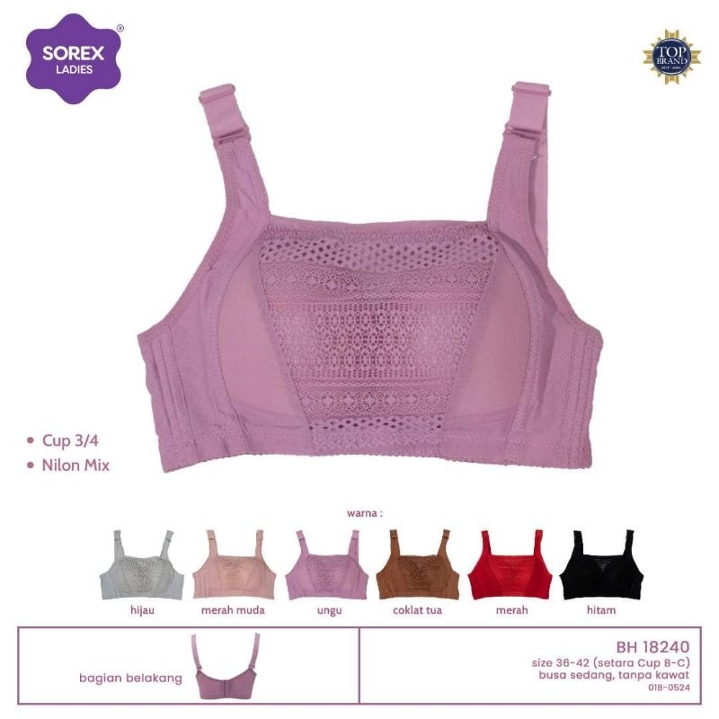 BRA SOREX 18240 BH KEMBEN TANPA KAWAT