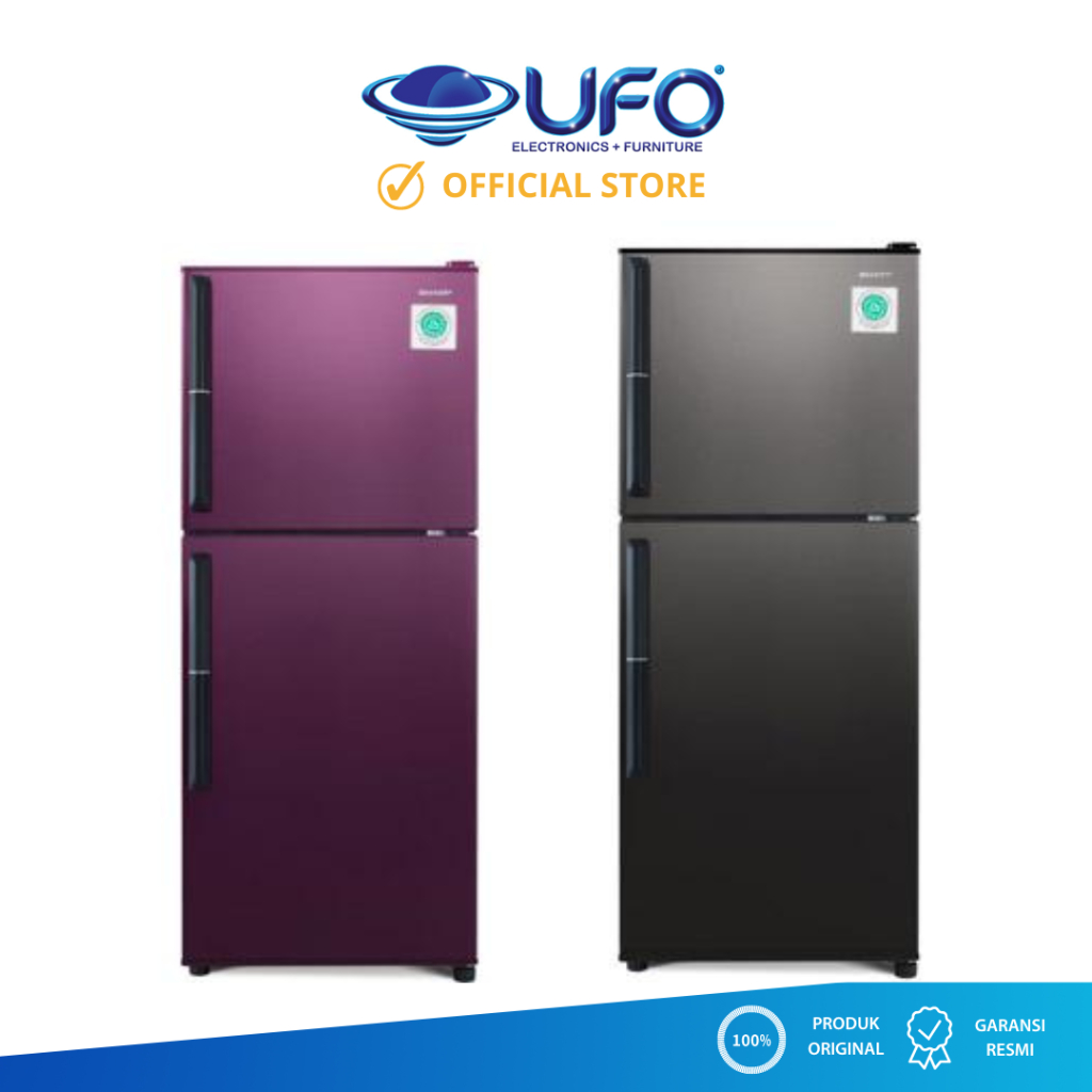Sharp Kulkas 2 Pintu 205/187L Low Watt SJ246GCSR-SD