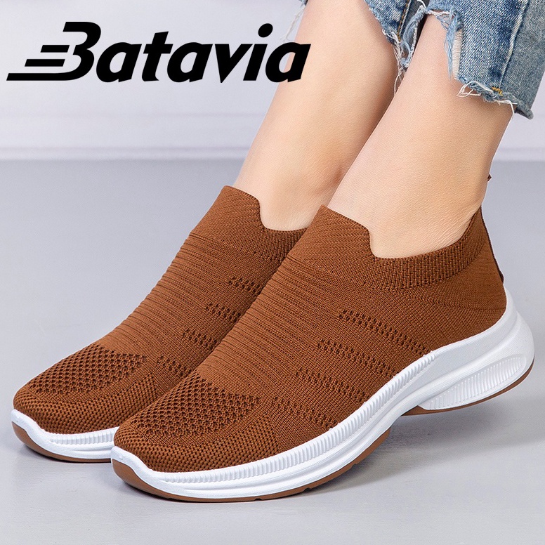 KODE O67W Batavia 223 sepatu wanita anyaman terbang sepatu joging sepatu wanita sepatu sekolah wanit