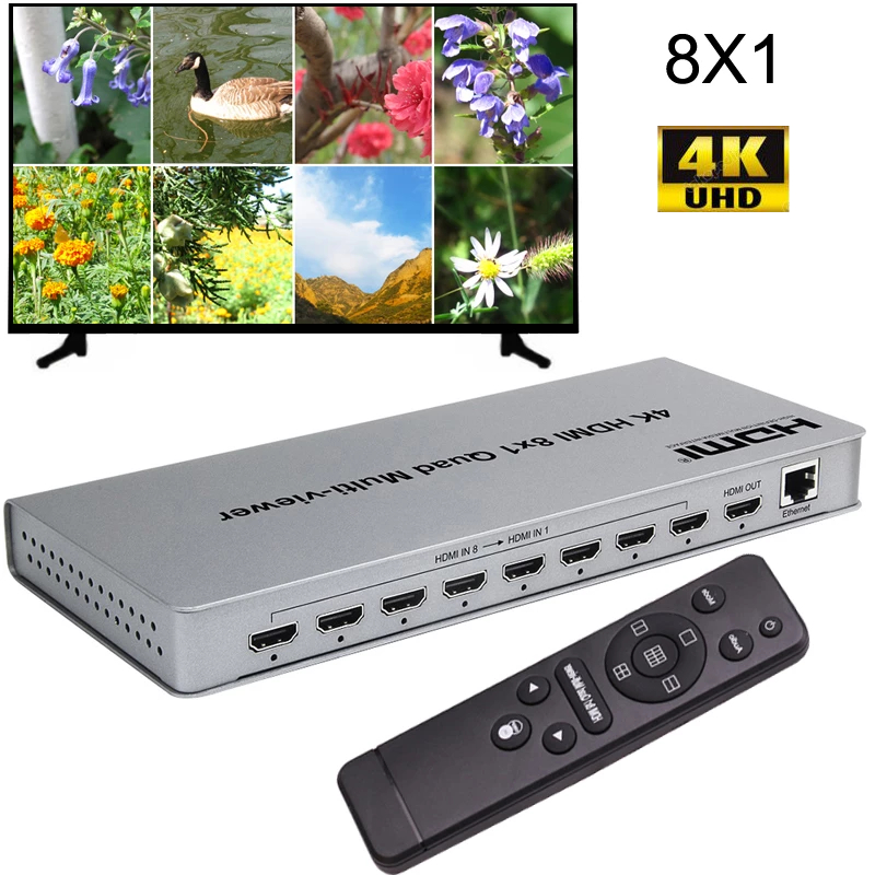 HDMI Multi Viewer 8x1 Multi View Splitter Switch Screen 4K