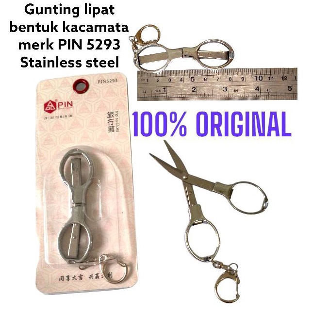 

KODE W73J gunting lipat pin 5293 ORI gunting stainless steel gunting minikecil