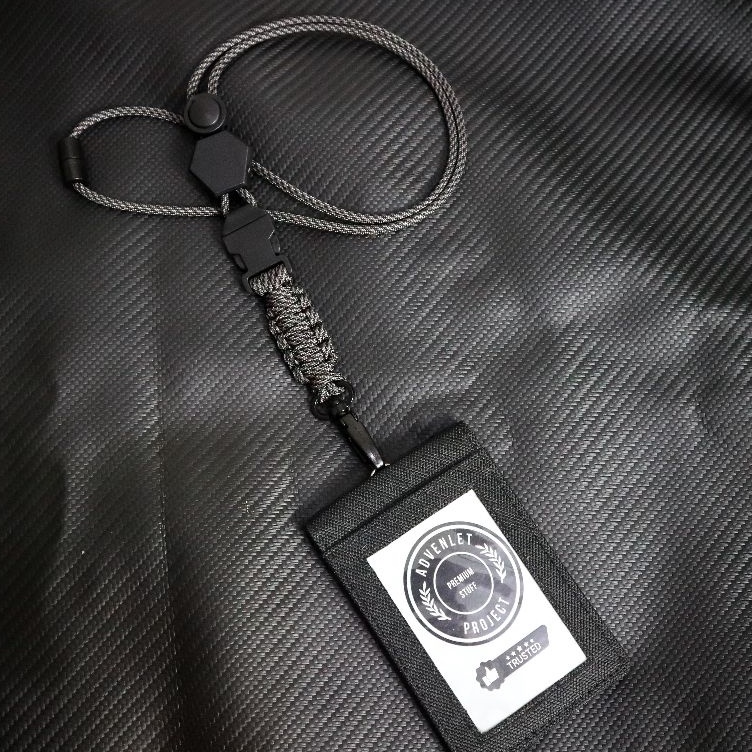 

KODE B34W Lanyard ID Card Tali Paracord Tactical Militer Polri Frame Kanvas Snaphook Alloy Besi Premium