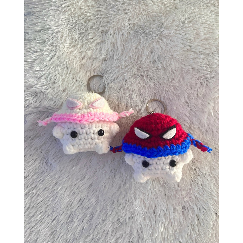 spiderman mushroom keychain