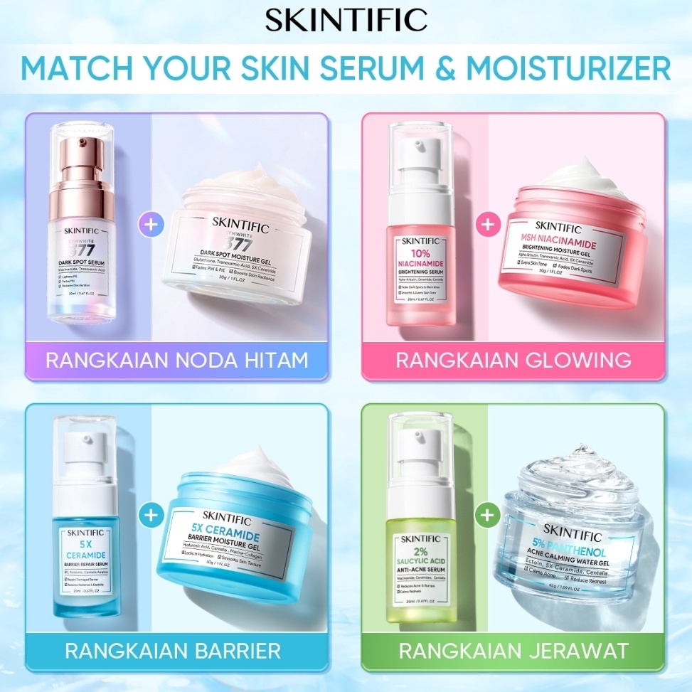 SKINTIFIC 2pcs set Brightening  Anti Dark Spot Paket 377 Symwhite Serum  MSH Niacinamide Moisuturize