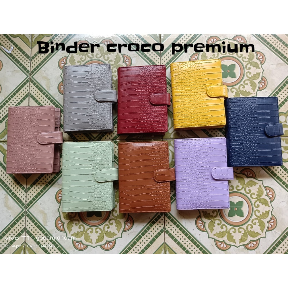 

KODE K35Y Binder Polos Eksklusif Croco A6 6Ring 9 WARNA Agenda A6 Croco 6 Ring Binder Organizer Berkualitas