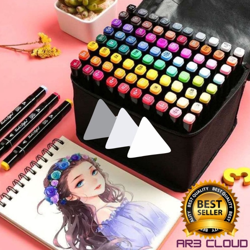 

KODE V75N Spidol Warna Stabilo Touch Toddi 2448 Warna Dual Side Fine Art Brush Pen Animation Marker Set Sketsa