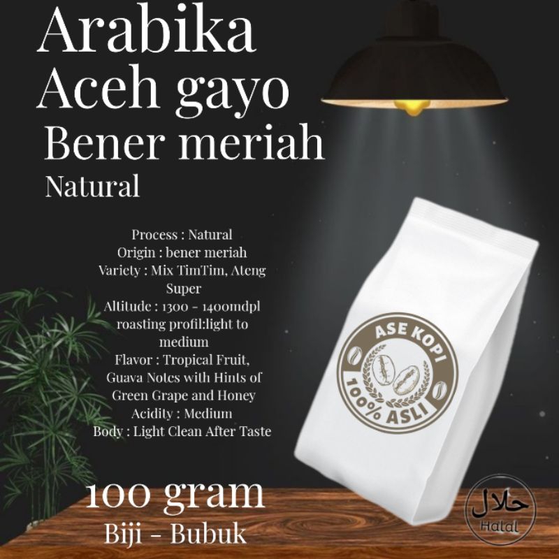 

Termurah - Roasted bean - bubuk kopi - single origin - biji kopi Arabika aceh gayo - Proses natural 100 gram