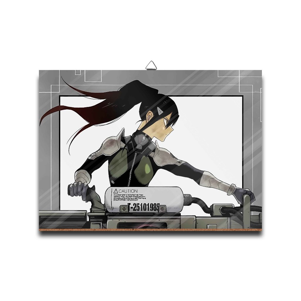 Poster dinding kayu animeMINA ASHIRO-KAIJU NO23material MDF