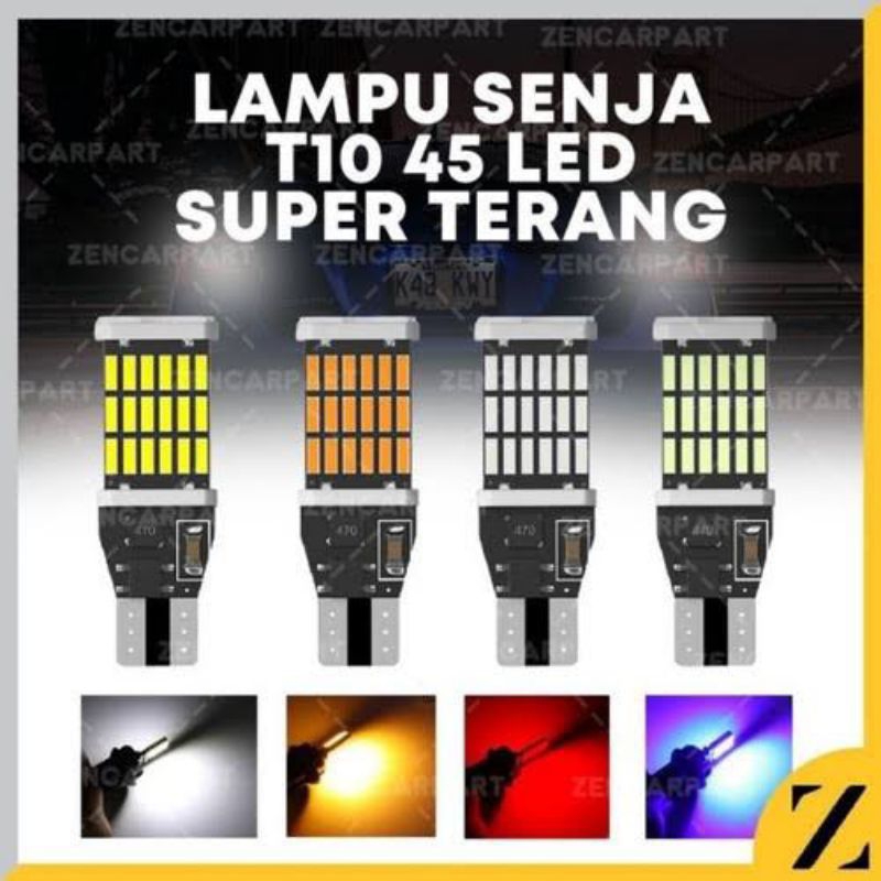 Lampu Sein Sen Dajjal 45 LED Sein T10 Super Terang Lampu Sein Senja Motor Mobil