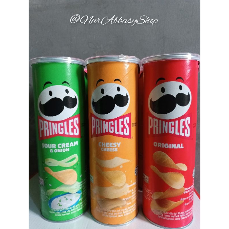 

Pringless 102gr sour cream & onion, cheesy cheese, original