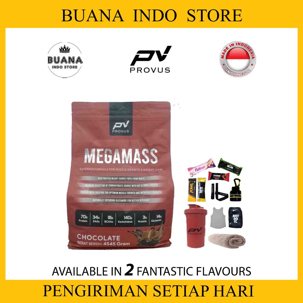 Provus Megamass Gainer 10 lbs | Mega Mass 10lbs 4.5 kg Suple,em Susu Protein Gym
