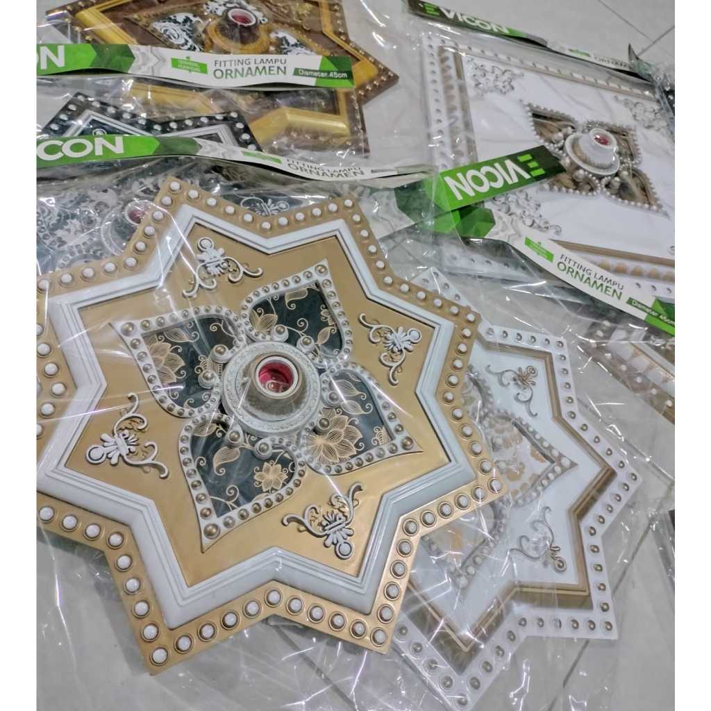 FITING HIAS PLAFON BESAR ORNAMEN HIASAN PLAFON DIAMETER 45 CM - FITTING