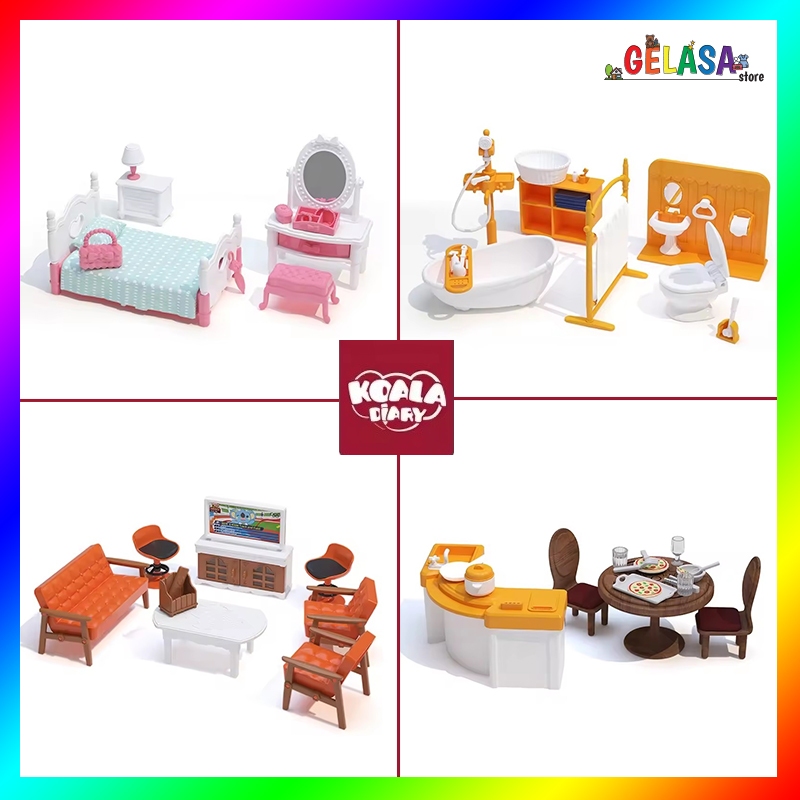 Gelasa Koala Diary Doll Room Accessories Mini Furniture Sylvanian Perlengkapan mainan perabotan akse