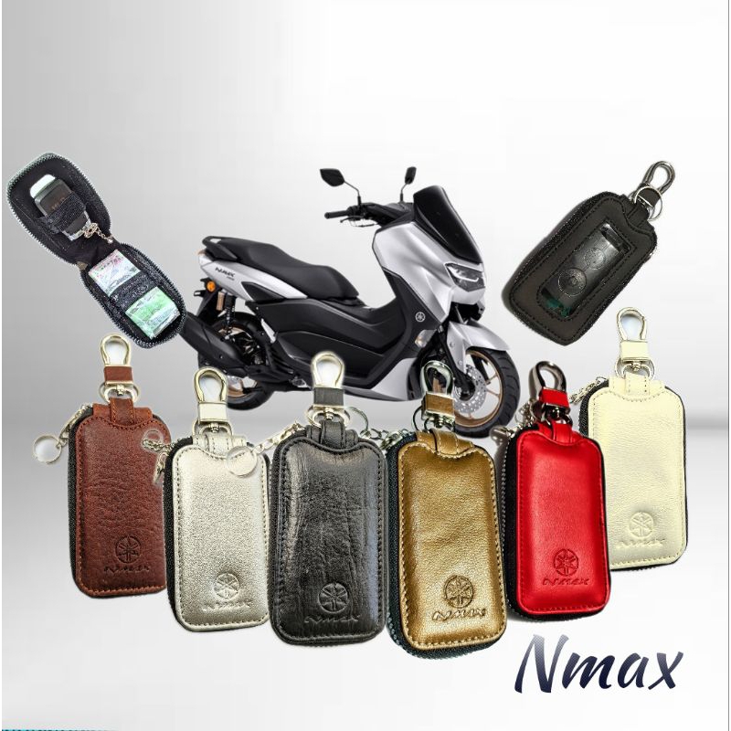Dompet kunci remote keyless motor Yamaha Nmax kulit asli - dompet stnk