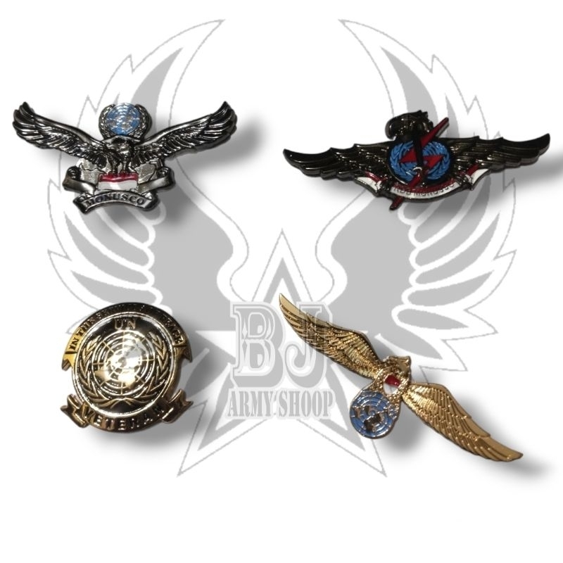 Brivet Brevet Wing Pin Pdh Tni Peacekeeper Un Veteran Monusco Rdb Monusco Terbaru