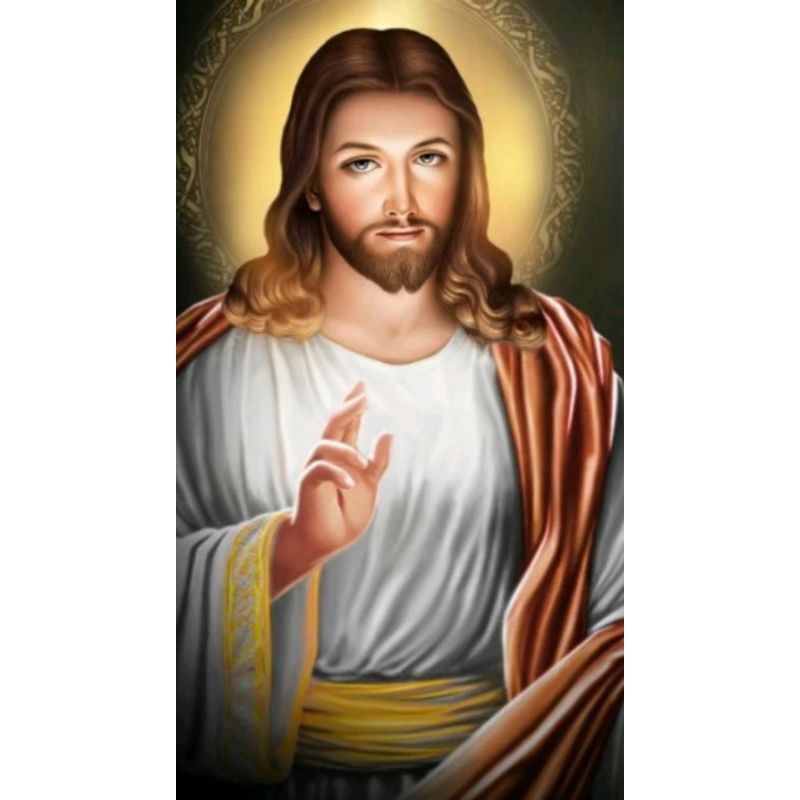 Poster Cetak Hiasan Dinding Jumbo Gambar Tuhan Yesus Uk 70X100 Cm, Dekorasi Rumah Ruang Tamu Minimal