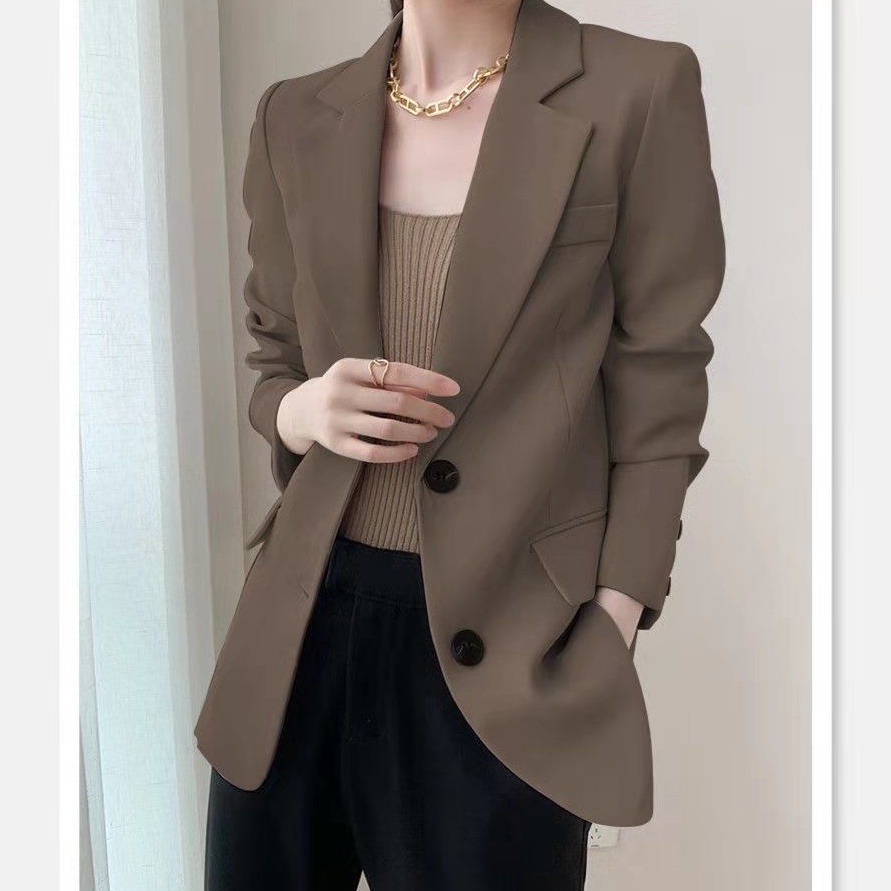SALEE Korean Blazer Wanita Lengan Panjang  Formal Outer Blazer  Blazer Kerja Muslim Terlaris Khloe B