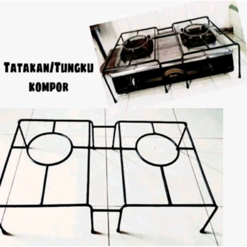 Tatakan Kompor Gas Rinai / Dudukan Oven kompor gas / Tangkringan Oven Besi anti karat Tangkringan Ja