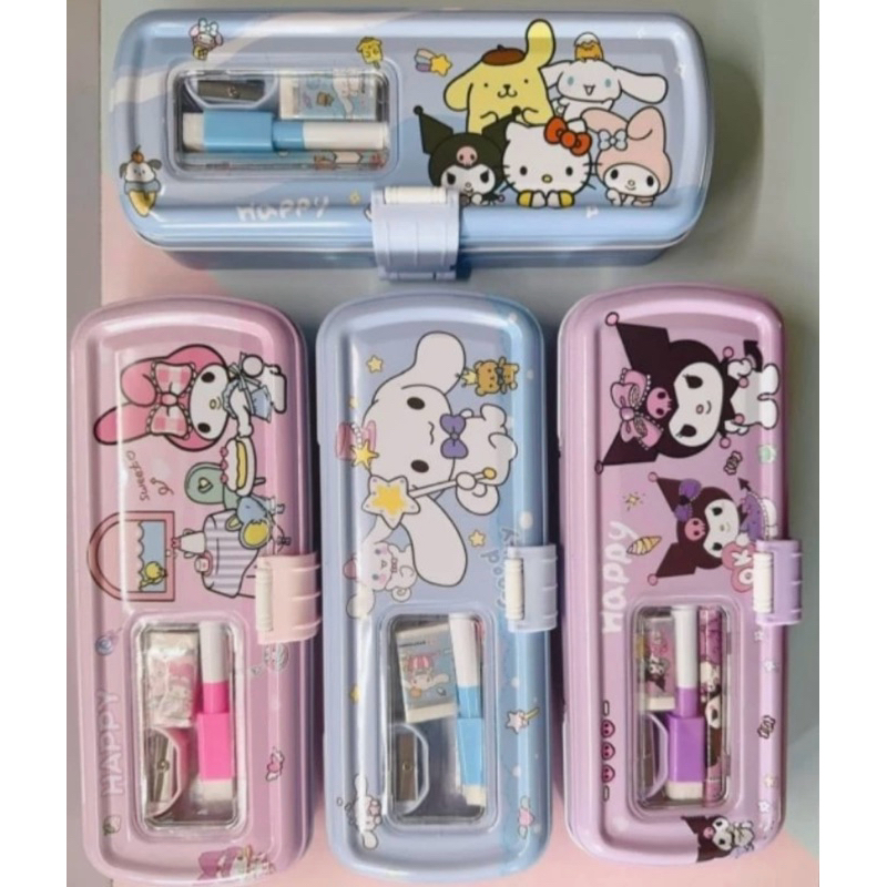 

Tempat Pensil 3 Susun / Kotak Pensil Kaleng 3 Susun / Pencil Case 3 tingkat Sanrio / Kuromi / Cinnamonroll / Melody