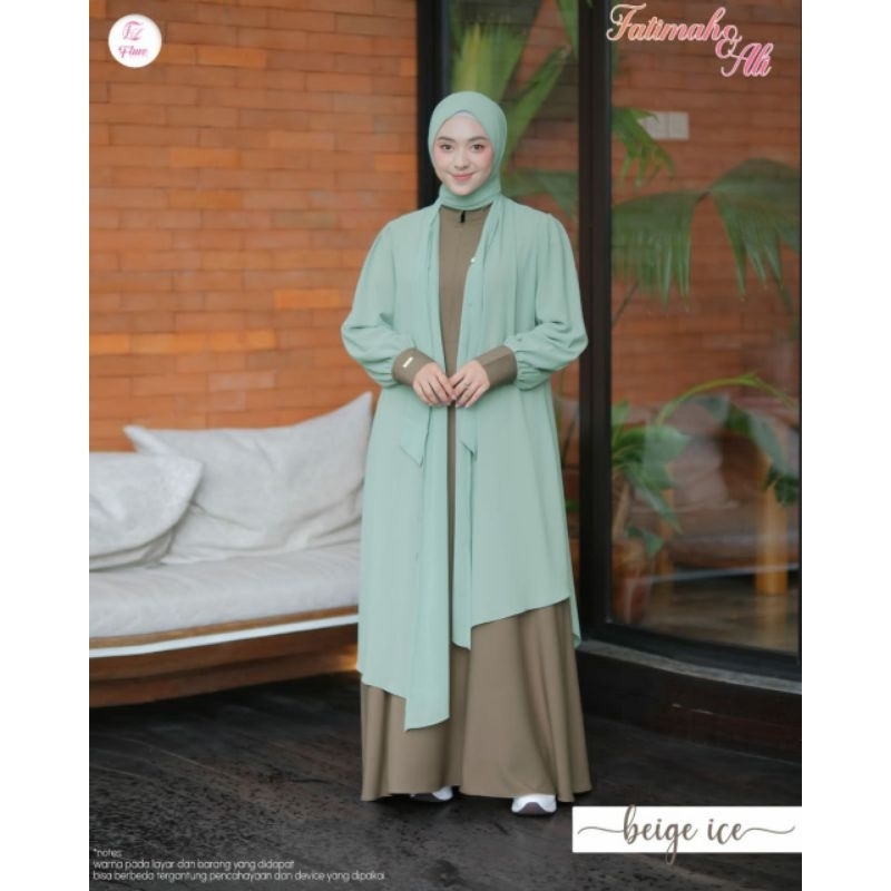 Gamis set pashmina fauz hijab ukuran L