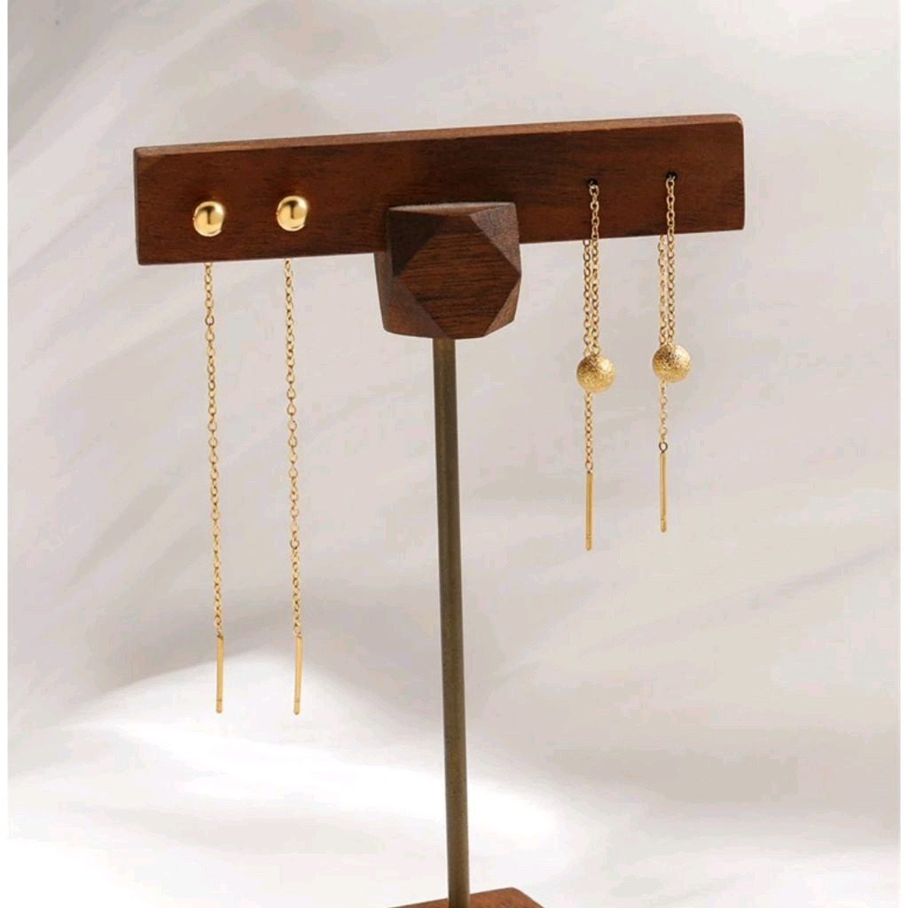 Anting titanium bulat polos & pasir terbaru