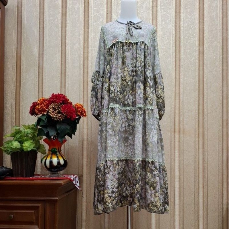 Midi dress crespo salvina ys original terbaru