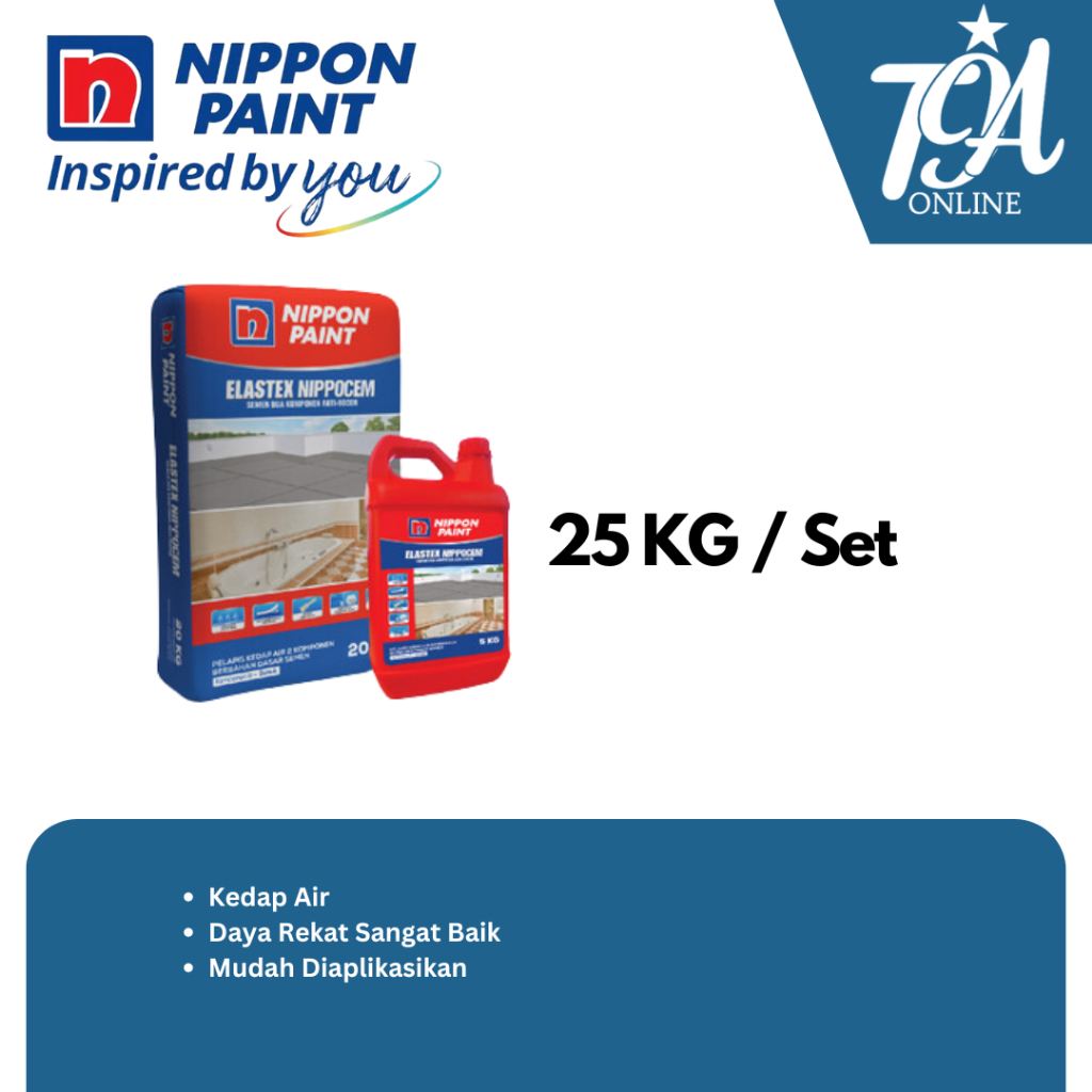 Semen Pelapis Waterproofing Nippon Paint Elastex Nippocem 25 KG / Set