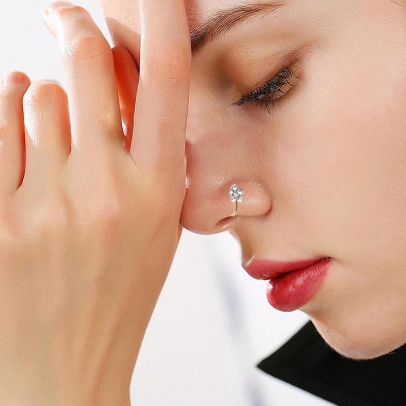 Anting Hidung Tanpa Tindik Perhiasan Imitasi Wanita Anting Klip