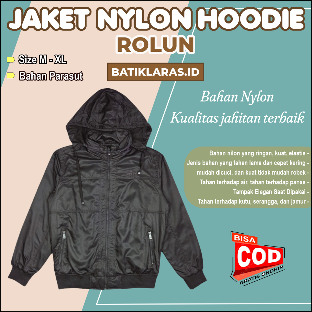 Jaket Rolun Nylon Pria Dk. Brown JK0638
