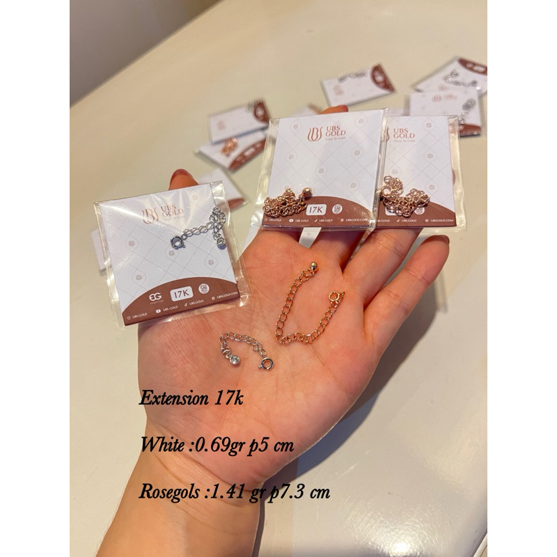Extension emas kalung atau gelang rosegold & white