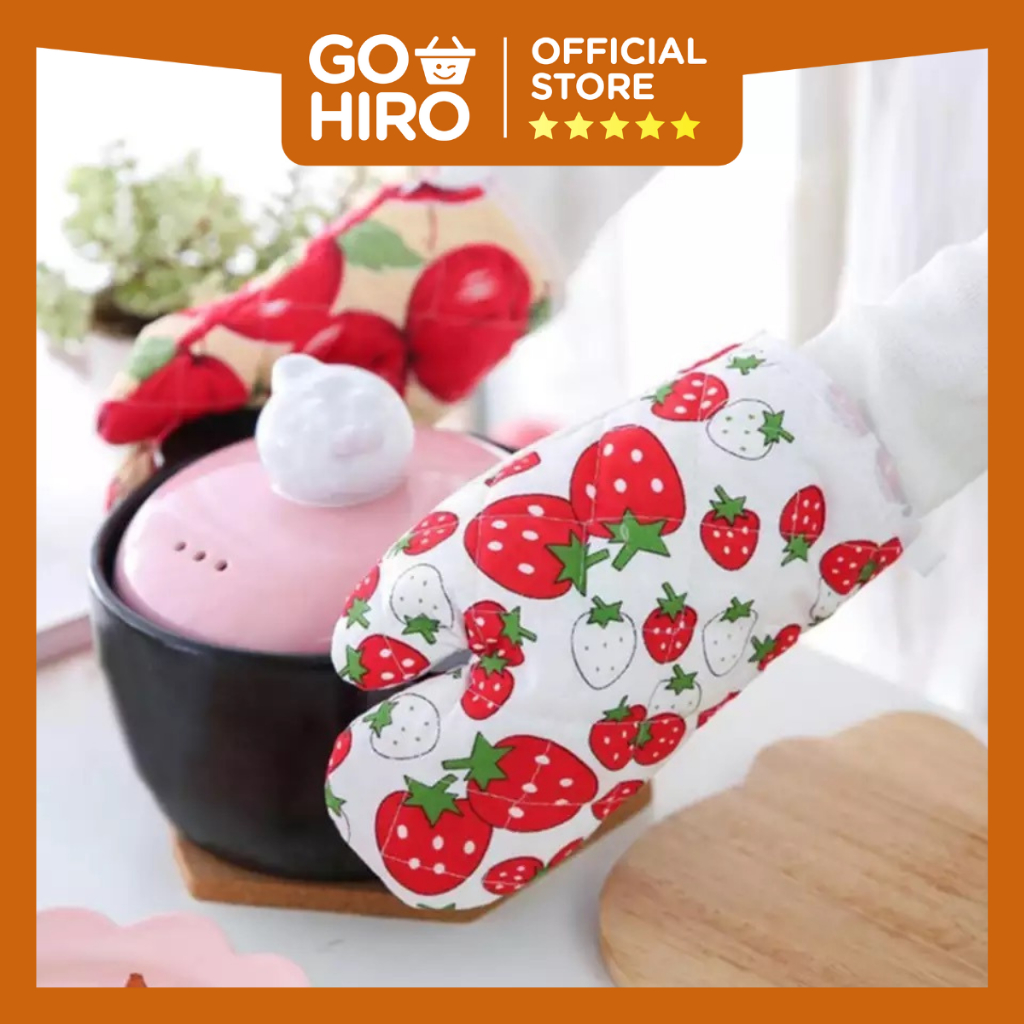 Sarung Tangan Anti Panas/ Sarung Tangan Oven/ Sarung Tangan microwave / sarung tangan kain bunga