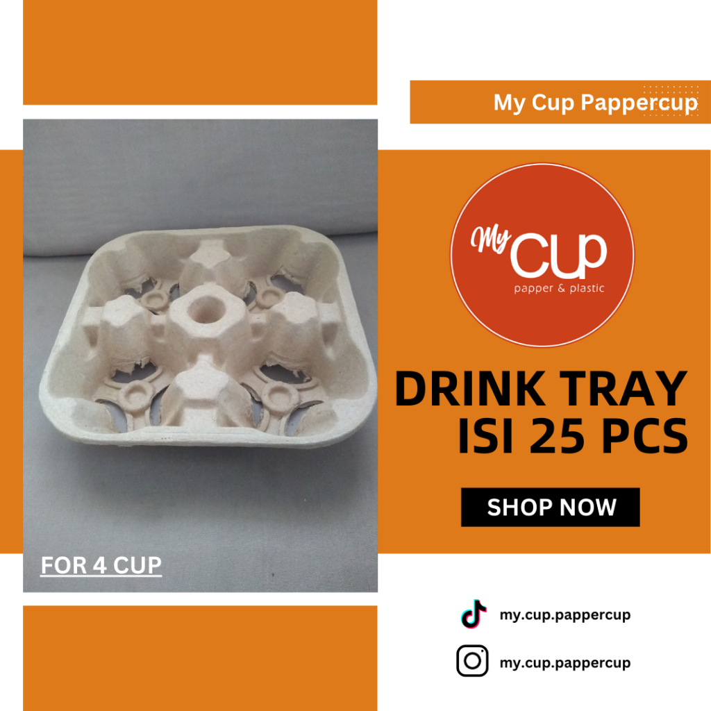 Drink Tray Untuk 4 atau 2 Cup (ISI 25 Pcs/Pack)