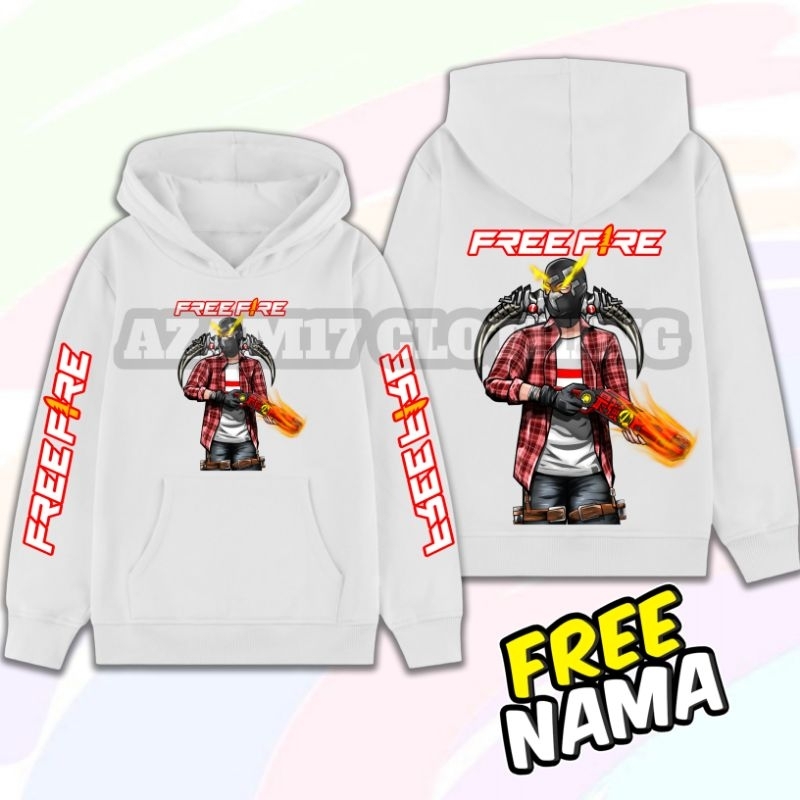 (BISA COD) JAKET HOODIE ANAK FF KARAKTER FREE FIRE SG OPM ONE PUCH MAN HOODIE SWEATER ANAK SG OPM KA