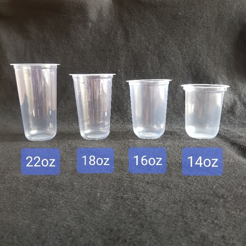 50pcs Gelas Oval / Gelas Cup Oval Ukuran 14oz 16oz 18oz 22oz 24oz / Gelas Plastik Oval