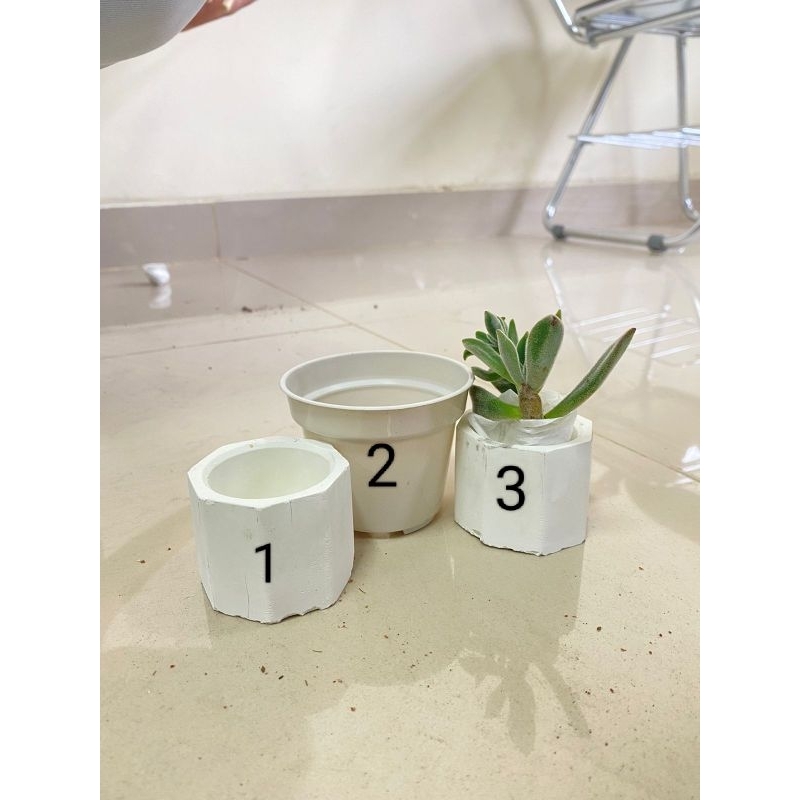 Pot Bunga Kecil Putih