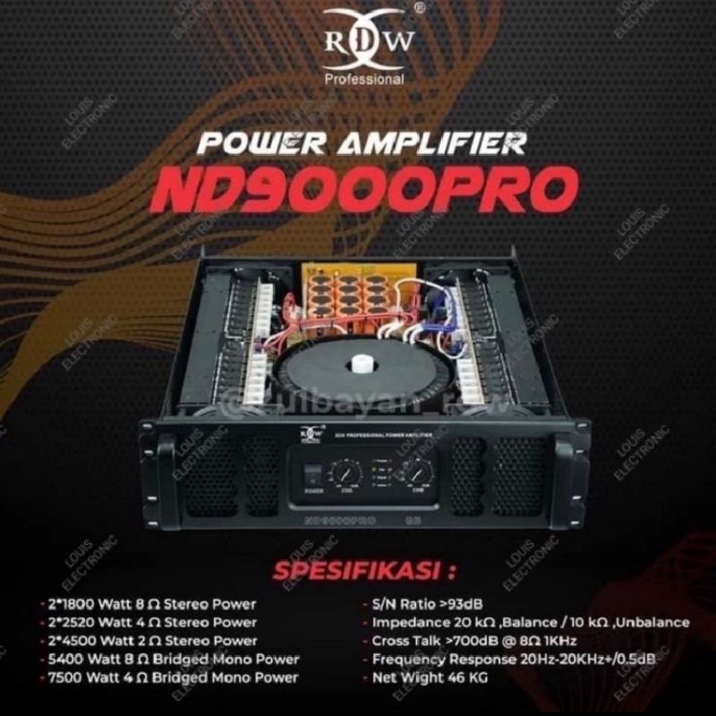 power amplifier RDW ND-9000pro (2channel) original