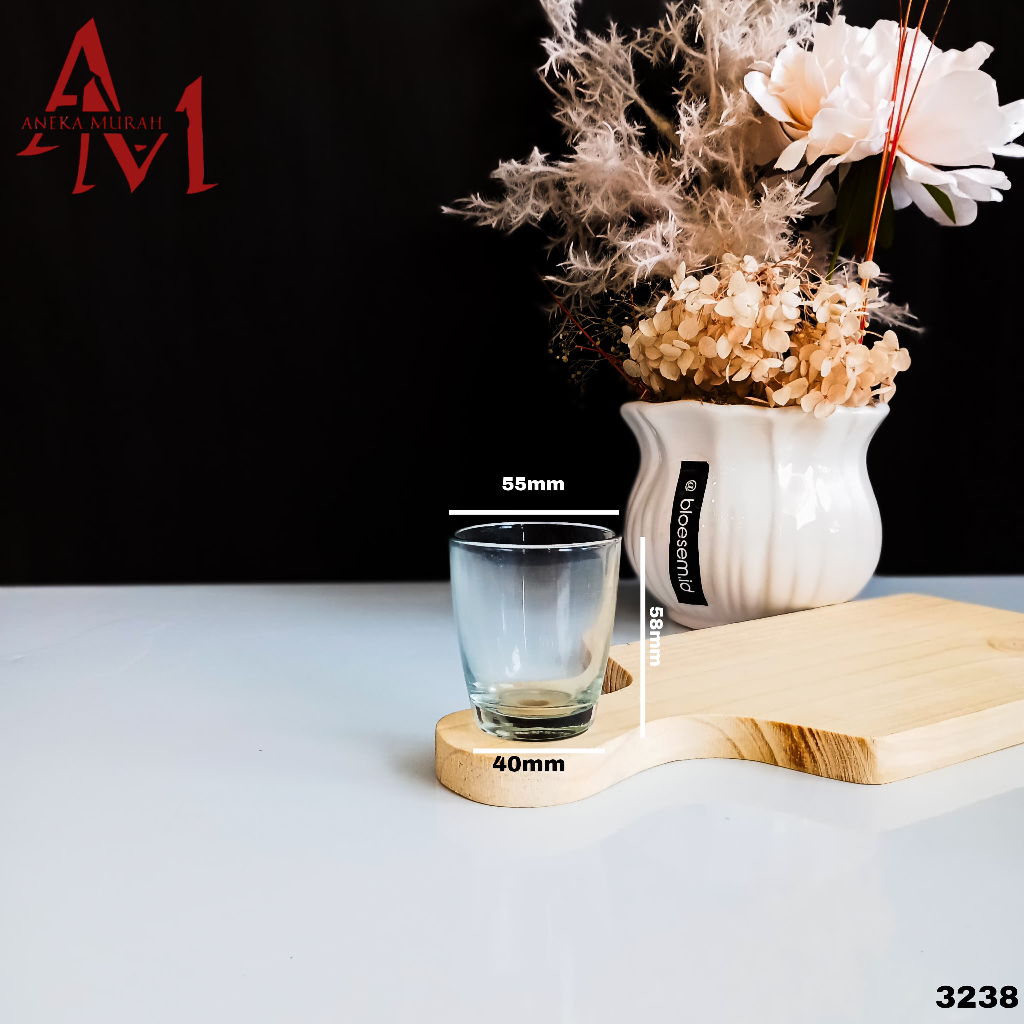 GELAS KECIL GELAS MINI BENING GELAS SLOKI KACA TEBAL ISI 6 KAPASITAS 50ML ( 3238 ) + FREE BUBBLE WRA