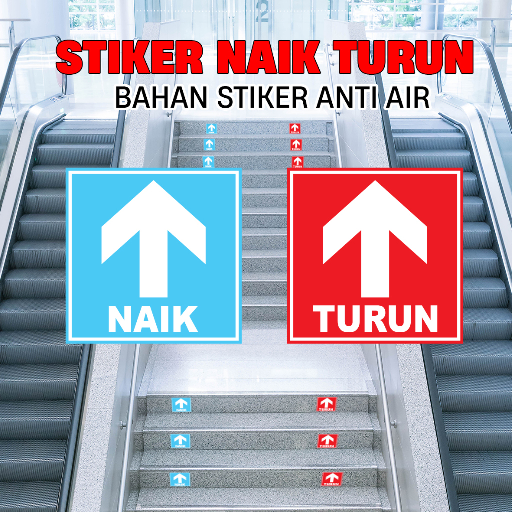 Stiker Naik Turun Tangga Sticker Tangga Rumah Stiker Sign Panah Paket Stiker Tangga