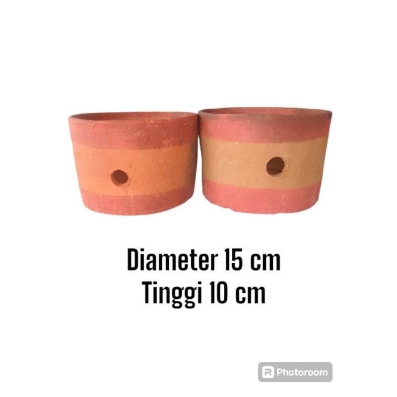Pot Anggrek Gerabah Tanah Liat Diameter 15 Cm