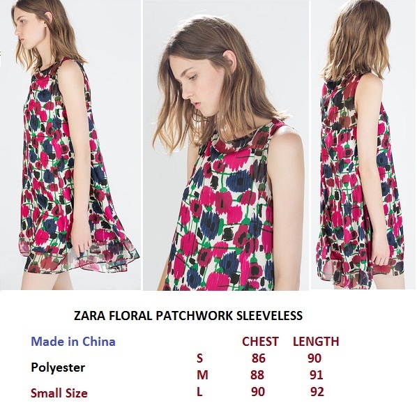 ZARA FLORAL PATCHWORK SLEEVELESS DRESS - FACTORY OUTLET