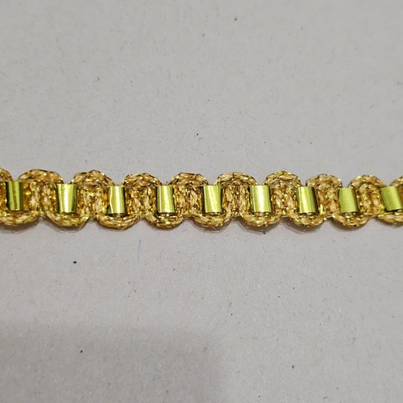 Renda Gold Variasi kecil | bahan aksesoris hiasan renda emas