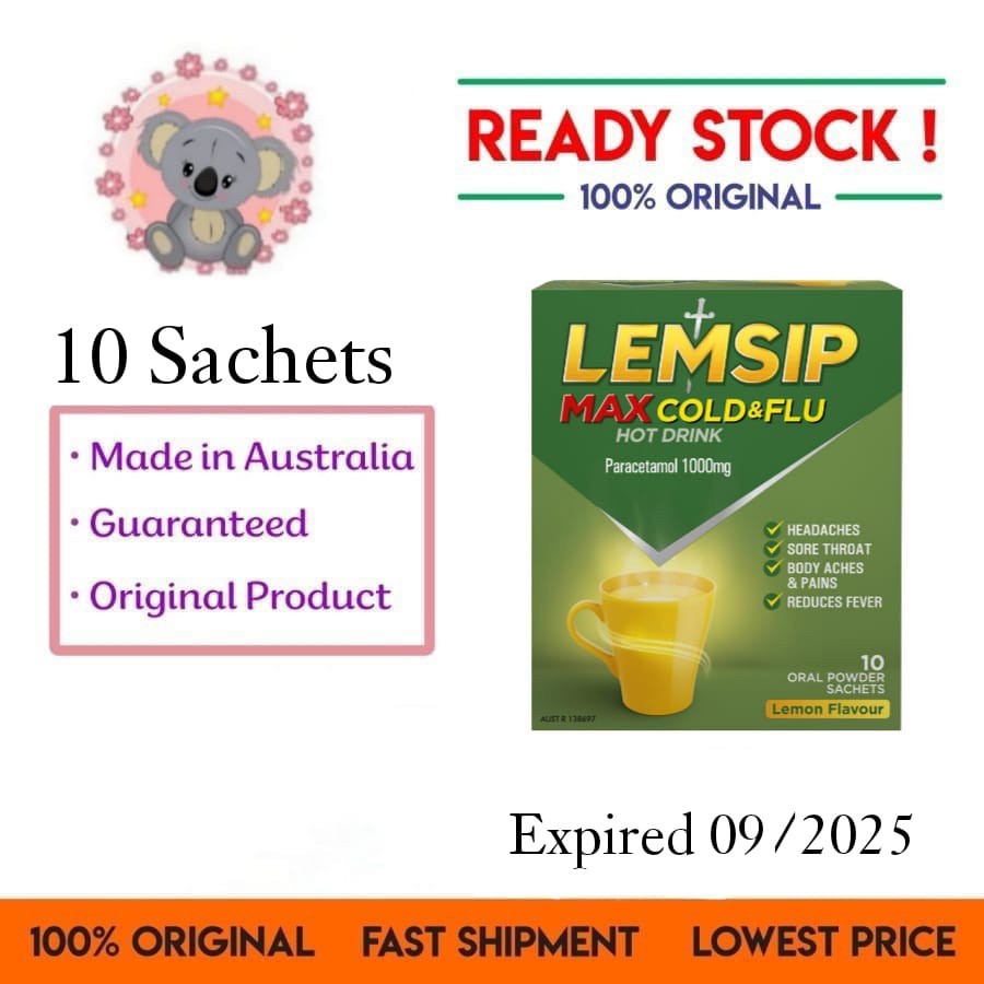 

LEMSIP max cold & flu hot drink lemon flavour 10 powder sachets