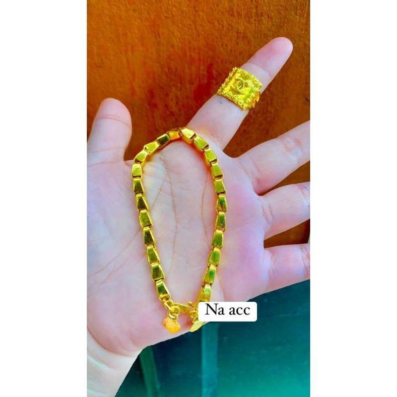 gelang padi 3 suku lapis emas + cincin