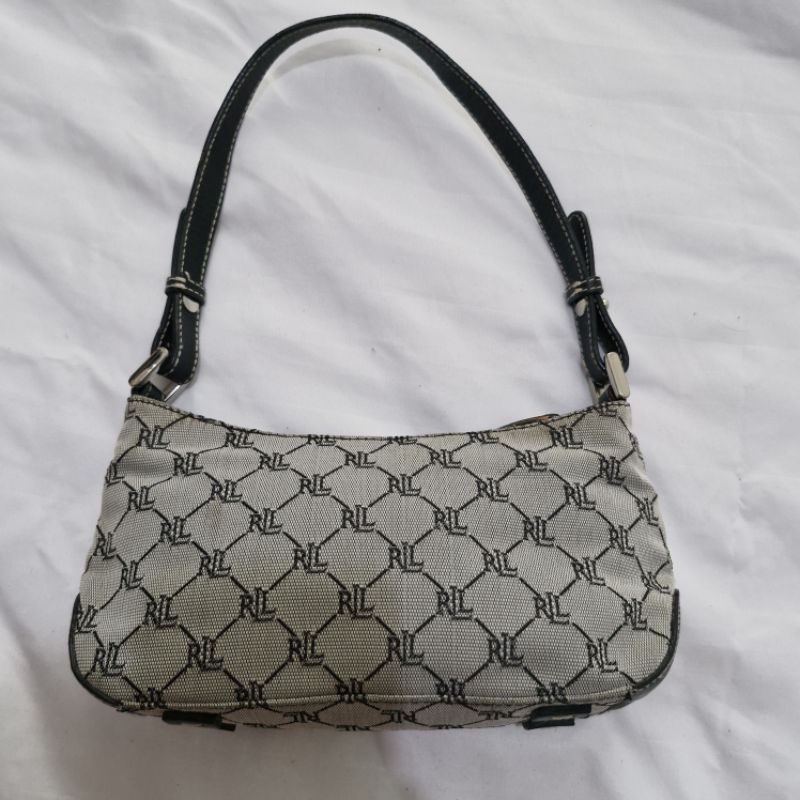 Tas bahu tas ketek small kanvas leather RLL Ralph Lauren