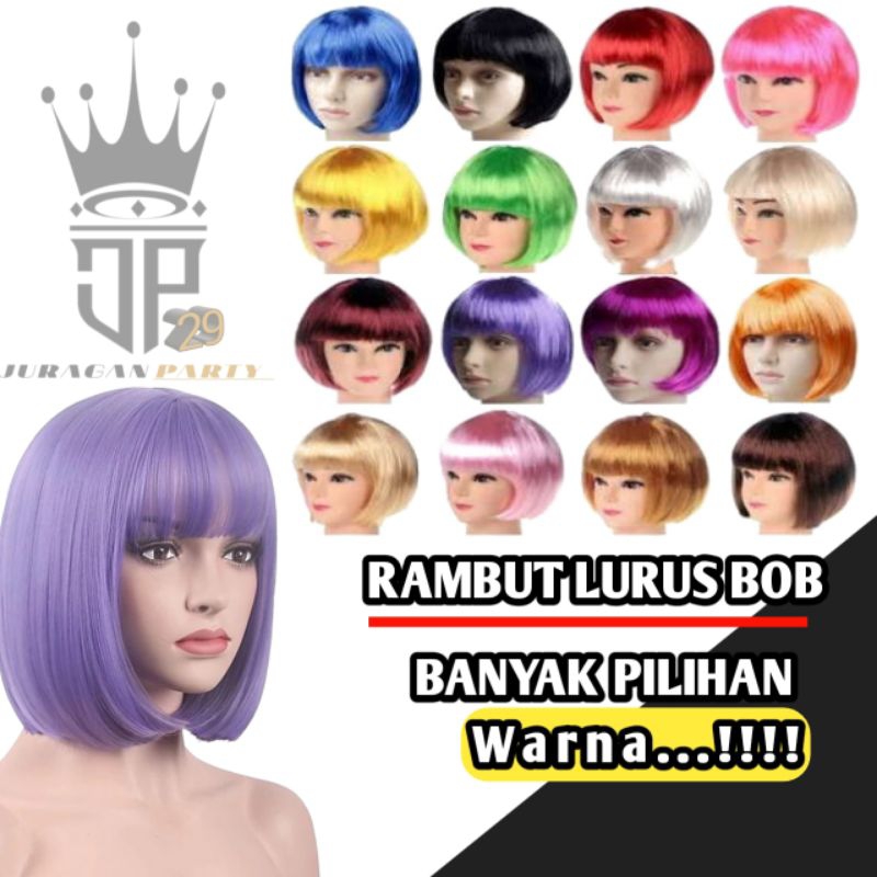 Wig rambut pendek,wig rambut Bob,wig rambut lurus,wig rambut palsu