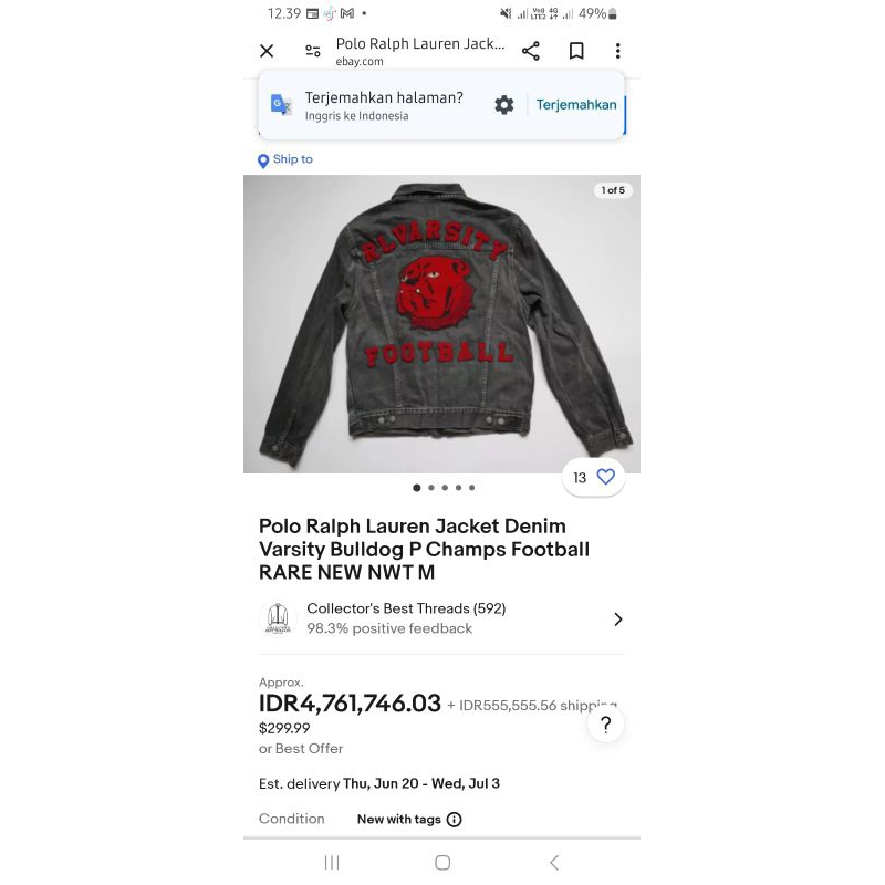 Jacket Denim Polo Ralph Lauren