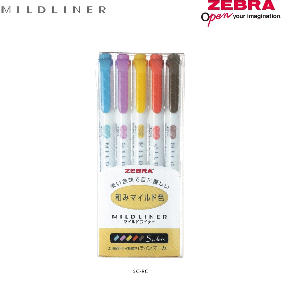 

KODE S99A Zebra Mildliner isi 5 Warna RC5 Free Kokoro Plus 5 Black