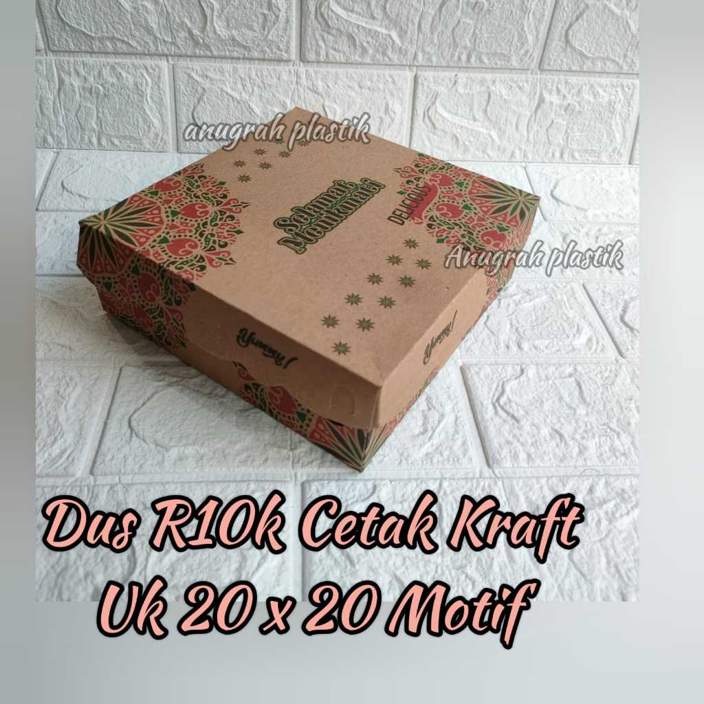 

Dus R10 Cetak Kraft MOTIF / Box uk 20 Coklat Motif (R10K 3Ank) PER PACK