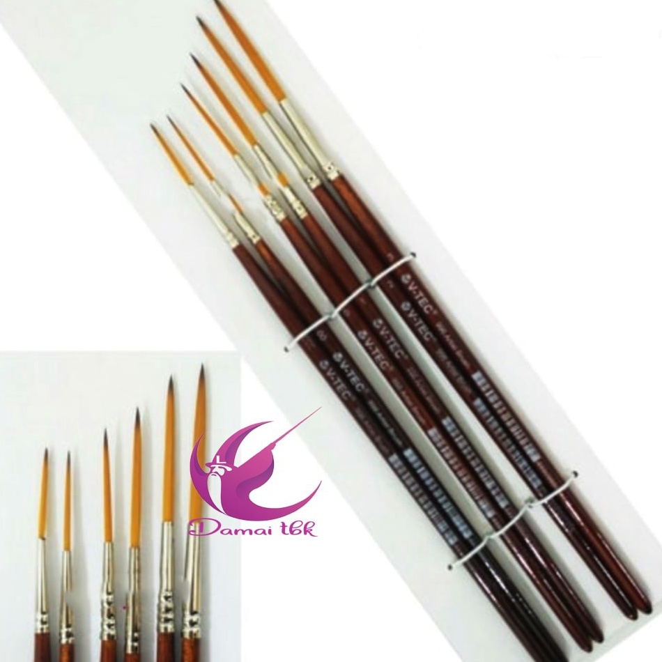 

KODE R38V Fat Liner Brush VT996 Set 6 Kuas Lukis Set 6 Script Liner Kuas Panjang Termurah